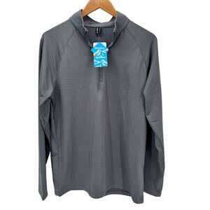 MagcoMsen 1/4 Zip Mens Medium M Gray Long Sleeve Pullover Activewear NEW